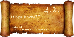 Lungu Kornél névjegykártya